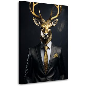 Artgeist Quadro su tela, Cervo Animali in giacca e cravatta - 40x60