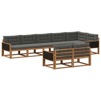 vidaXL Conjunto De Sof&aacute;s De Exterior 8 Pcs Natural Y Antracita Vidaxl