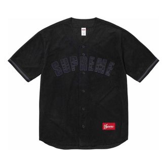 SUPREME Ultrasuede Mesh Baseball Jersey Black SUP-SS24-210