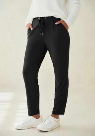 Lascana Schlupfhose LASCANA, Damen, Gr. 34, N-Gr, schwarz, Jersey, Obermaterial: 95% Polyester, 5% Elasthan, unifarben, figurumspielend kn&ouml;chellang, Hosen Sch