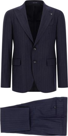 Tagliatore Heren, Pakken, Blauw, Maat: XL Wol