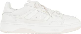 Axel Arigato White Clay Metallic Logo Rubber-Sole Leather Sneakers