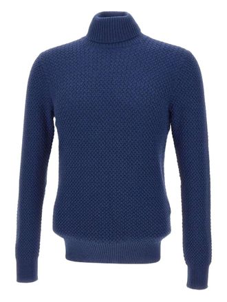Gran Sasso textured turtleneck sweater - Blauw