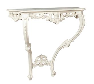 Biscottini International Consola De Madera En Acabado Antiguo Blanco Hecha En Italia