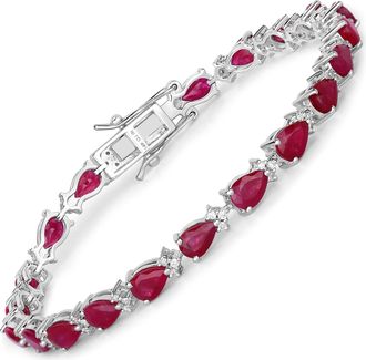 Diana M. Jewels Mozambique Ruby ( Better ) Pears 6x4mm - 21Pcs + White Diamond F/C Round 1.20mm( I1-I2/I color ) - 63Pcs ( Box Lock With Double Safety )