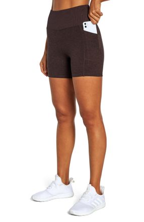 Zobha Womens Bailey High Rise Pocket Bike Short, H. Chocolate Plum, XL