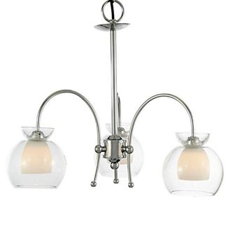 Netlighting Malvina PendantSemi Flush 3 Light G9 Polished Chrome in Grey