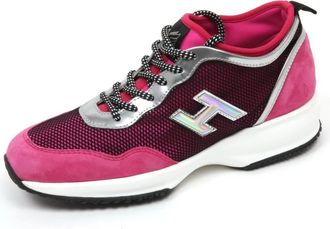 Hogan Interactive Lycra H Flock Fuchsia/Black Schoenen - Dames - Sneakers - Paars - 35 EU - Schoenen