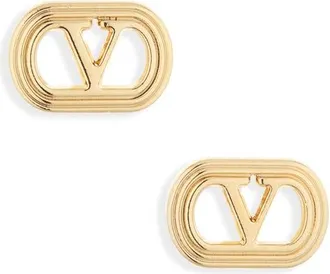Valentino Garavani VLOGO Ovalette Stud Earrings in Oro at Nordstrom