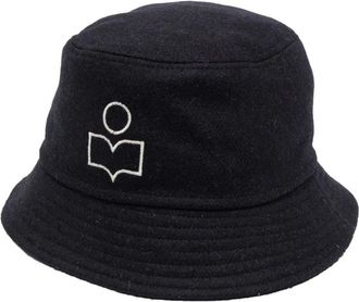 Isabel Marant Accessories, unisex, Black, 57 CM, Midnight Blue Logo Patch Bucket Hat