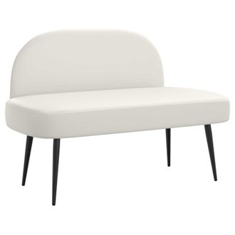 vidaXL Banco Tapizado Con Respaldo Blanco 110 X 60 X 76 Cm Vidaxl