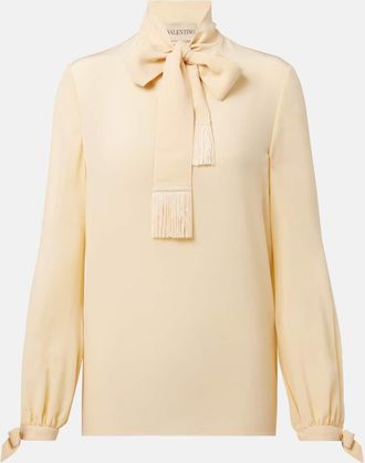 Valentino Blusa in crêpe di seta con fiocco