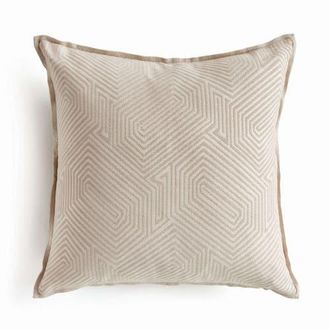 Napa Home & Garden Geo Square Indoor-Outdoor Pillow 24 in Beige at Nordstrom, Size 24X24
