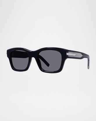 Givenchy Mens GV One Acetate and Nylon Rectangle Sunglasses