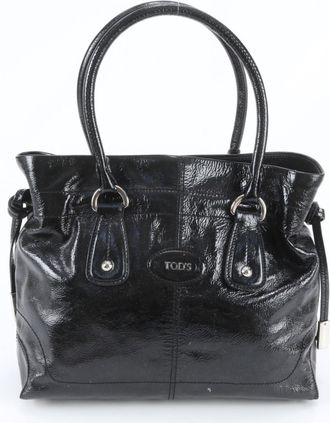Tod's Black Leather Handbag Shoulder Bag Tote Bag (Pre-Owned)