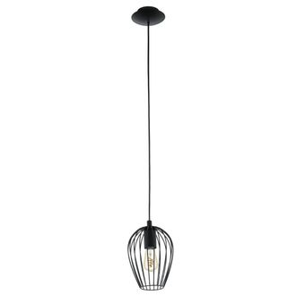 Eglo Newtown Vintage Pendant Light in Cage - Black | TJ Hughes