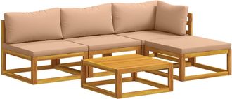 vidaXL Juego De Sof&aacute; 5 Uds. Natural Madera De Acacia S&oacute;lida Vidaxl