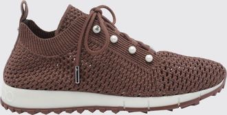 Jimmy Choo London Sneakers basse Veles in maglia lurex con monogramma e perle sintetiche