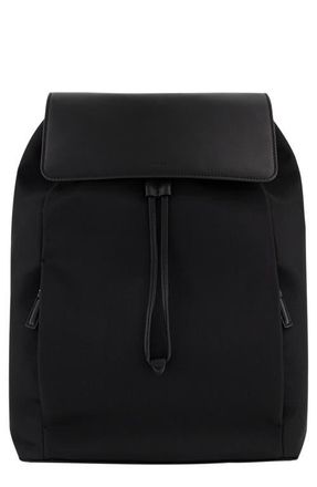 Vince Drayton Leather & Nylon Flap Backpack in Black at Nordstrom