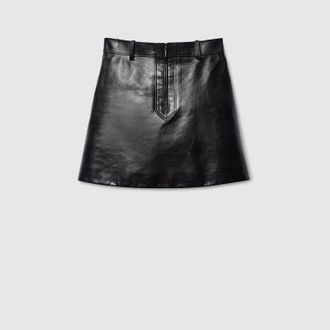 Gucci Leather Mini Skirt, Black, Ready-to-wear