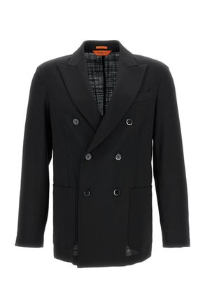Barena Double-Breasted Wool Jacket with Notched Lapel