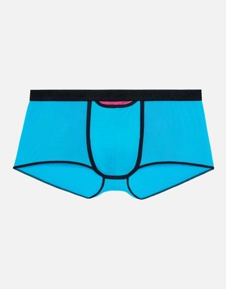 HOM Hom Mens Plume Up HO1 Boxer Trunk, Turquoise - Blue - Size: 33/32/32