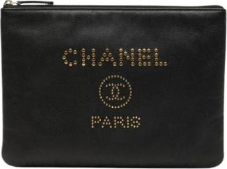 Chanel Pre-owned Clutches, female, Black, Size: ONE SIZE Pre-owned Vintage Clutch Bag