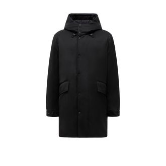 Moncler Moncler Merri Reversibe Wool Hooded Mid-length Down Jacket, Men, Black, Size: 4