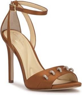 Jessica Simpson Juminee Ankle Strap Sandal in Golden Copper Matte Satin at Nordstrom Rack, Size 10