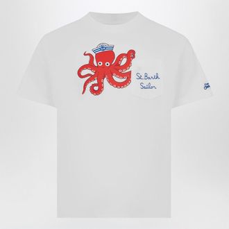 MC2 Saint Barth Eddy T Shirt White With Octopus Print