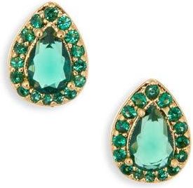 Kate Spade New York teardrop pav&eacute; stud earrings in Green at Nordstrom Rack