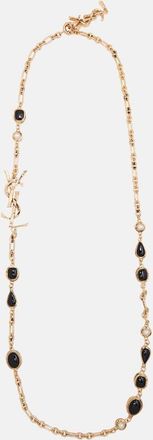 Saint Laurent Cassandre embellished chain necklace