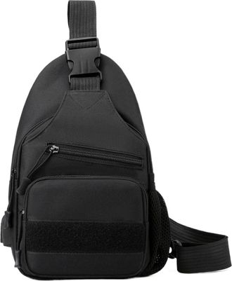 Generic Cross Body Sling Bag | Adjustable Sling Shoulder Bag,Practical Portable Chest Pouch Messenger Pack for Women Men Hiking Camping Jogging Cycling, Black