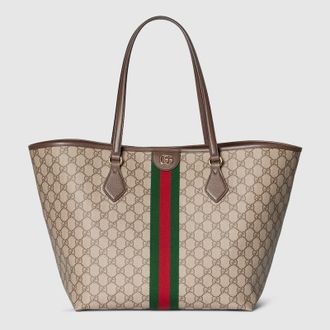 Gucci Ophidia Large Tote Bag, Beige, GG Canvas