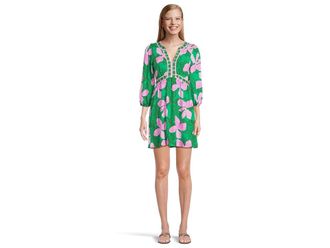 Lilly Pulitzer Wexlee Skirted Romper Womens Dress Kitts Green Sunset Shadows Engineered : 14, Rayon/Spandex