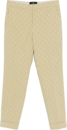 Etro patterned trousers - women - Cotton/Elastane - 42 - Neutrals