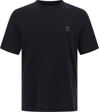 Brunello Cucinelli Tops, Heren, Blauw, M, T-Shirts
