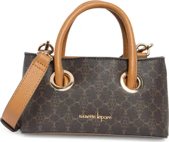 Nanette Lepore Mini Satchel Bag in Chocolate Logo-Vachetta at Nordstrom Rack