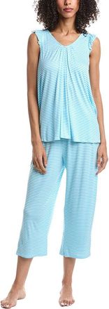 Ellen Tracy 2pc Top & Cropped Pant Pajama Set