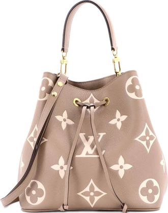Louis Vuitton NeoNoe Handbag Bicolor Monogram Empreinte Giant MM bucket bag - Toni neutri