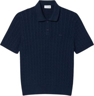 Lacoste Maglia a V in maglia a trecce - - Knitwear - Uomo - Blu - XS