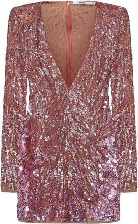 Room76 sequin-embellished mini dress - women - Polyamide/PVC - 44 - Pink