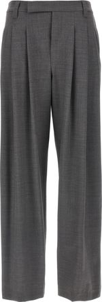 Brunello Cucinelli Gray Virgin Wool Casual Womens Pants