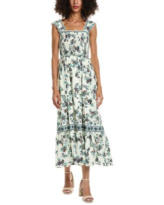 Max Studio Smocked Bodice Midi Dress