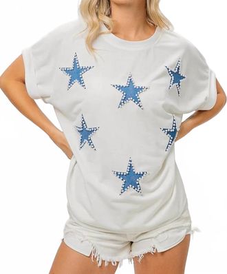 Bibi Terry Pullover Top In White