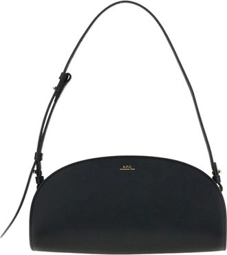 A.P.C. Demi-Lune Schoudertas - Dames - Schoudertassen - Zwart - ONE Size - Leer - Tassen