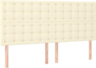 vidaXL Vidaxl - Cabeceros 4 Unidades Cuero Sint&eacute;tico Color Crema 100x5x78/88 Cm
