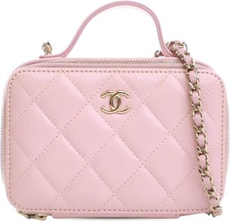 Chanel Pre-owned Womens Quilted Leather Chain Handbag - Pink - One Size