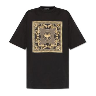 Versace T-Shirts, female, Black, 2XS, Oversize T-shirt