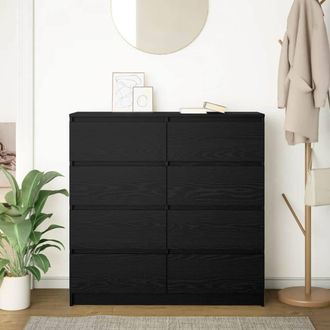 Berkfield Home Sideboard Black Oak 100x35x99 cm Engineered Wood | Size: 100 x 35 x 99 cm
